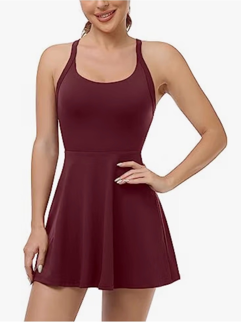 Women's Burgundy Amazon workout dress